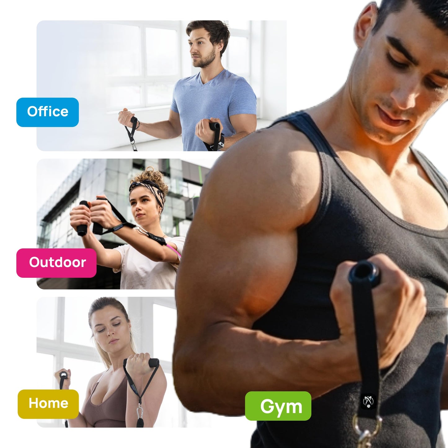 INEVIFIT Resistance Band Set, 150 LBS Stackable Workout Bands for Strength Training, Yoga, Pilates, and Full Body Workout, Includes Door Anchor, Handles, Ankle Straps, Carrying Bag, and Exercise Guide