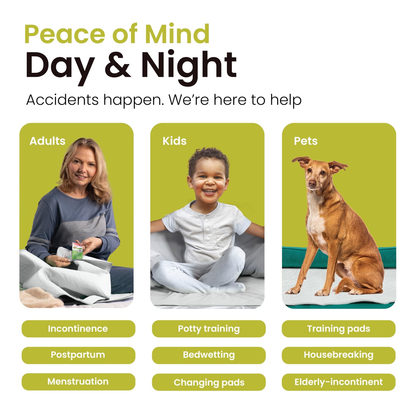 IMPROVIA® Washable Underpads, Heavy Absorbency Reusable Incontinence Pads for Kids, Adults, Elderly, and Pets - Waterproof Protection Floor White & White, (4 Pack - 34x36)