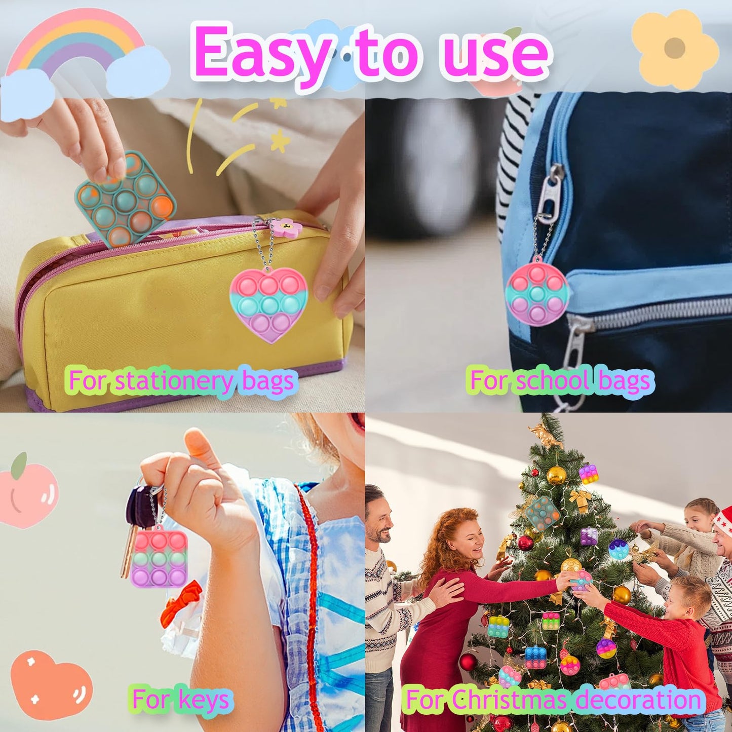 57PCS Party Favors for Kids, Fidget Toys Bulk Its Birthday Party Favors for Toddlers, Small Classroom Prizes Box Fidgets Toys, Goodie Bag Stuffers, Treasure Chest, Bubbles Poppers