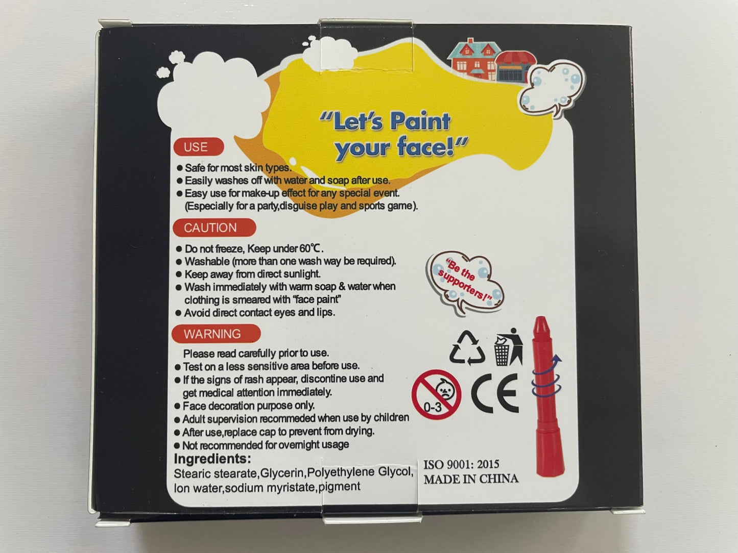 6 Pcs Glow in The Light Body Face Paint, Face Painting Kit, UV Crayon Kit Fluorescent Body Paints for Adults for Birthday Party Halloween Masquerade Makeup Outdoor for Kids