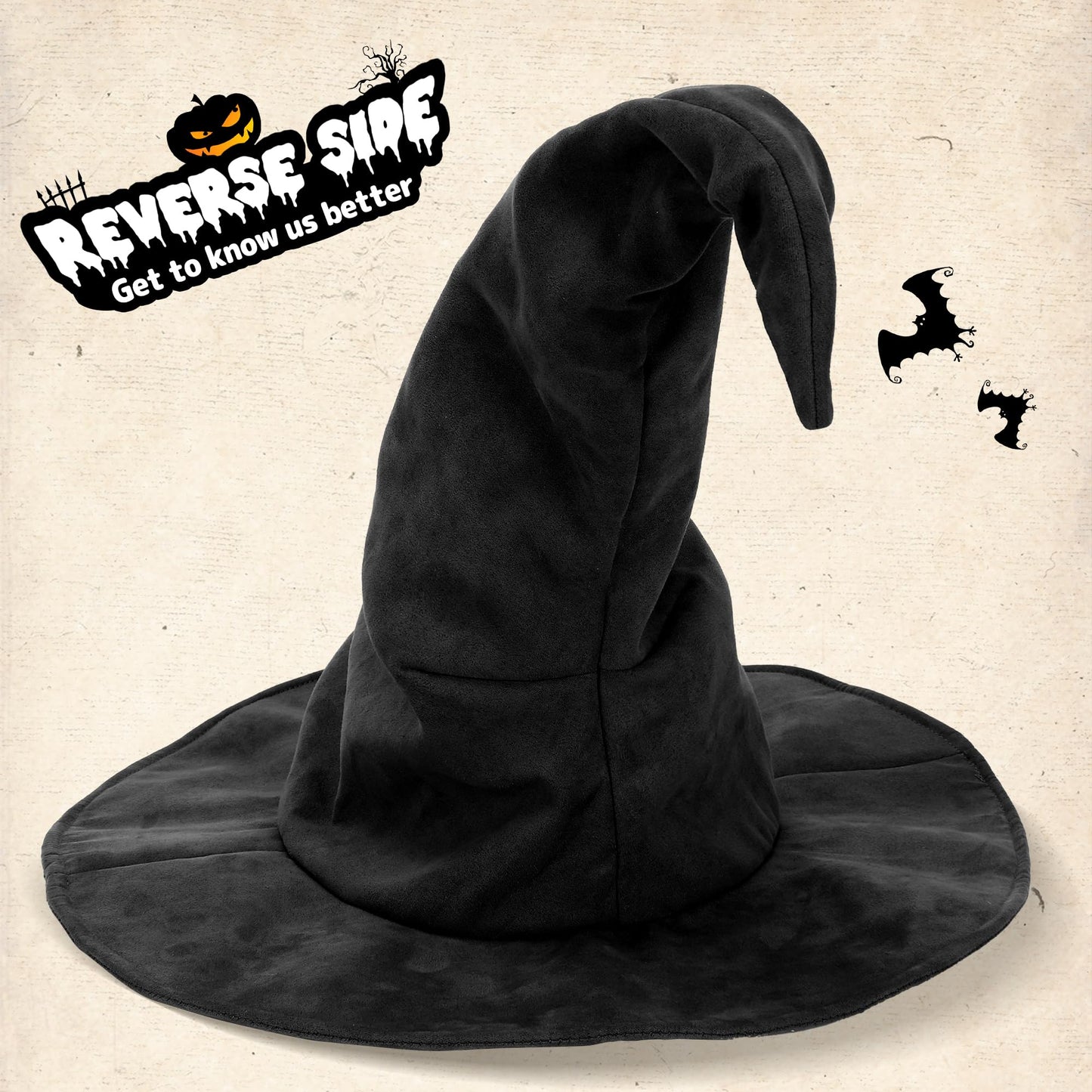 Ibeauti Witch Hat Women Adult Black Halloween Witch Costume Hat (Black)