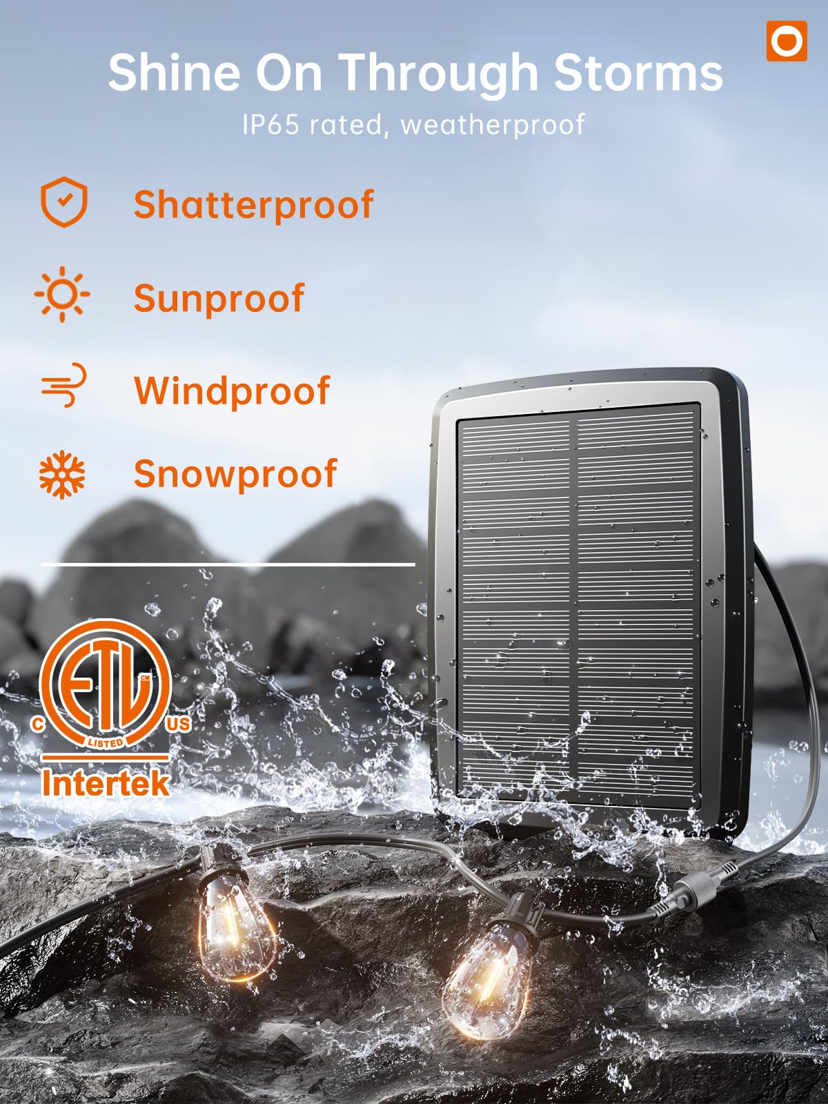 addlon 35FT Solar String Lights Outdoor, Waterproof Solar Powered with Remote & USB Port, 10+1 LED Shatterproof Bulbs, Dimmable Solar Light Outdoor for Camping Backyard Bistro Porch