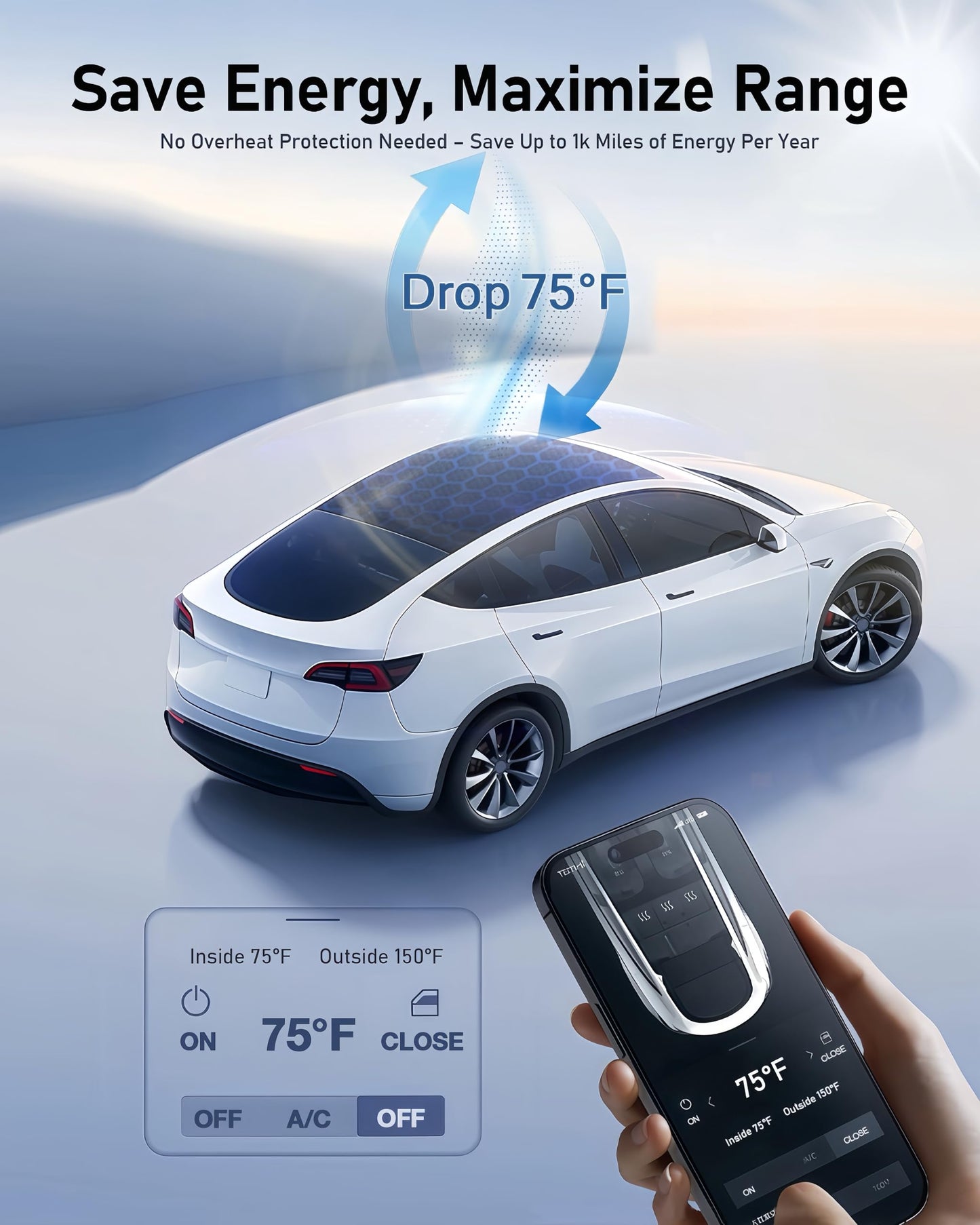 2025 Upgraded Tesla Model 3 Highland Sunshade Roof, UPF200+ Roof Sunshade with Storage Bag, No-Sag&No-Gaps Heat Insulation Foldable Top Windows Sun Shade, Tesla Accessories for Highland 2024-2025,Gray