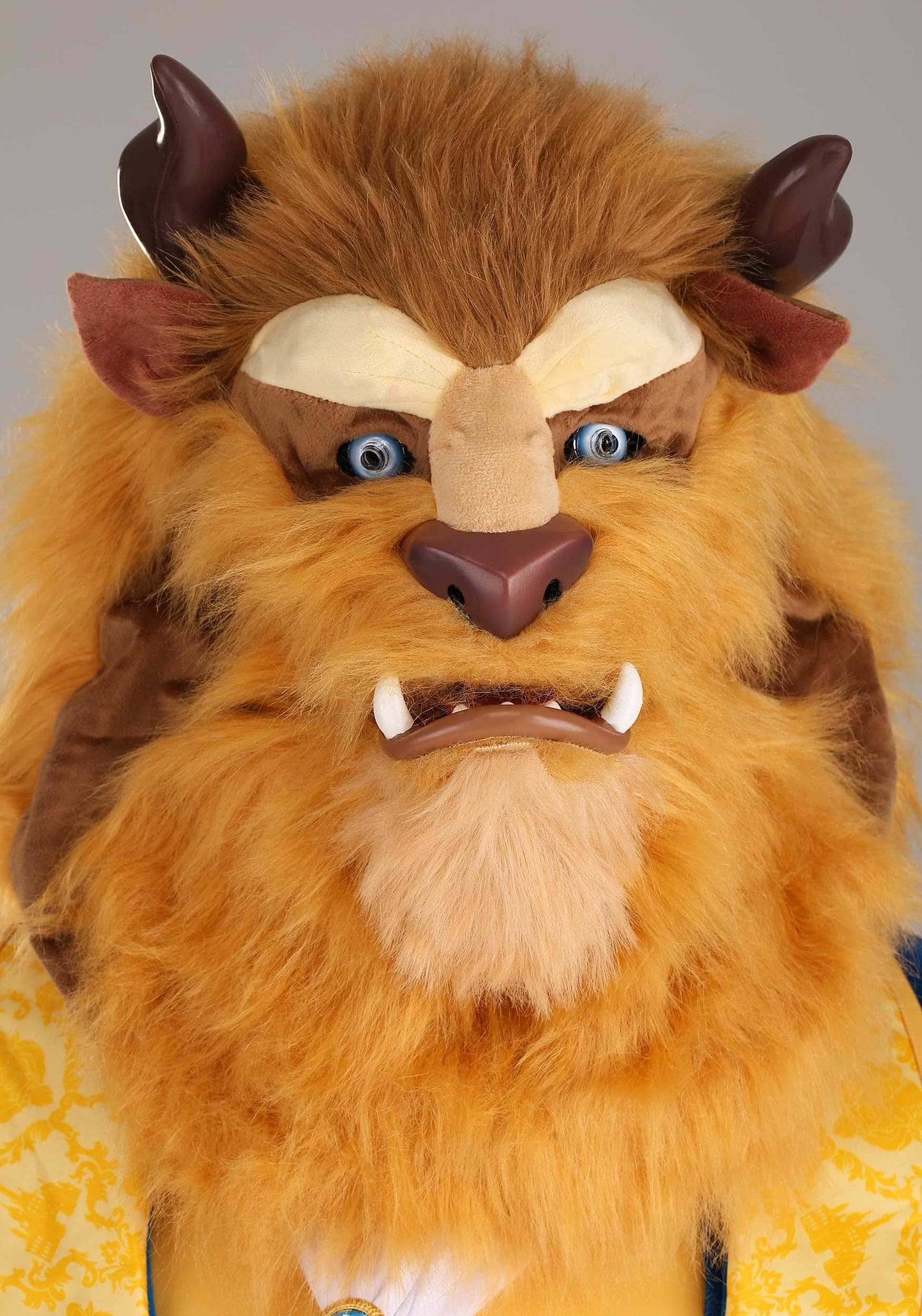 Adult Beast Costume | Disney Beauty and the Beast Men's Mouth Mover Full Head Mask | Dressed To Impress Blue Suit Outfit Medium
