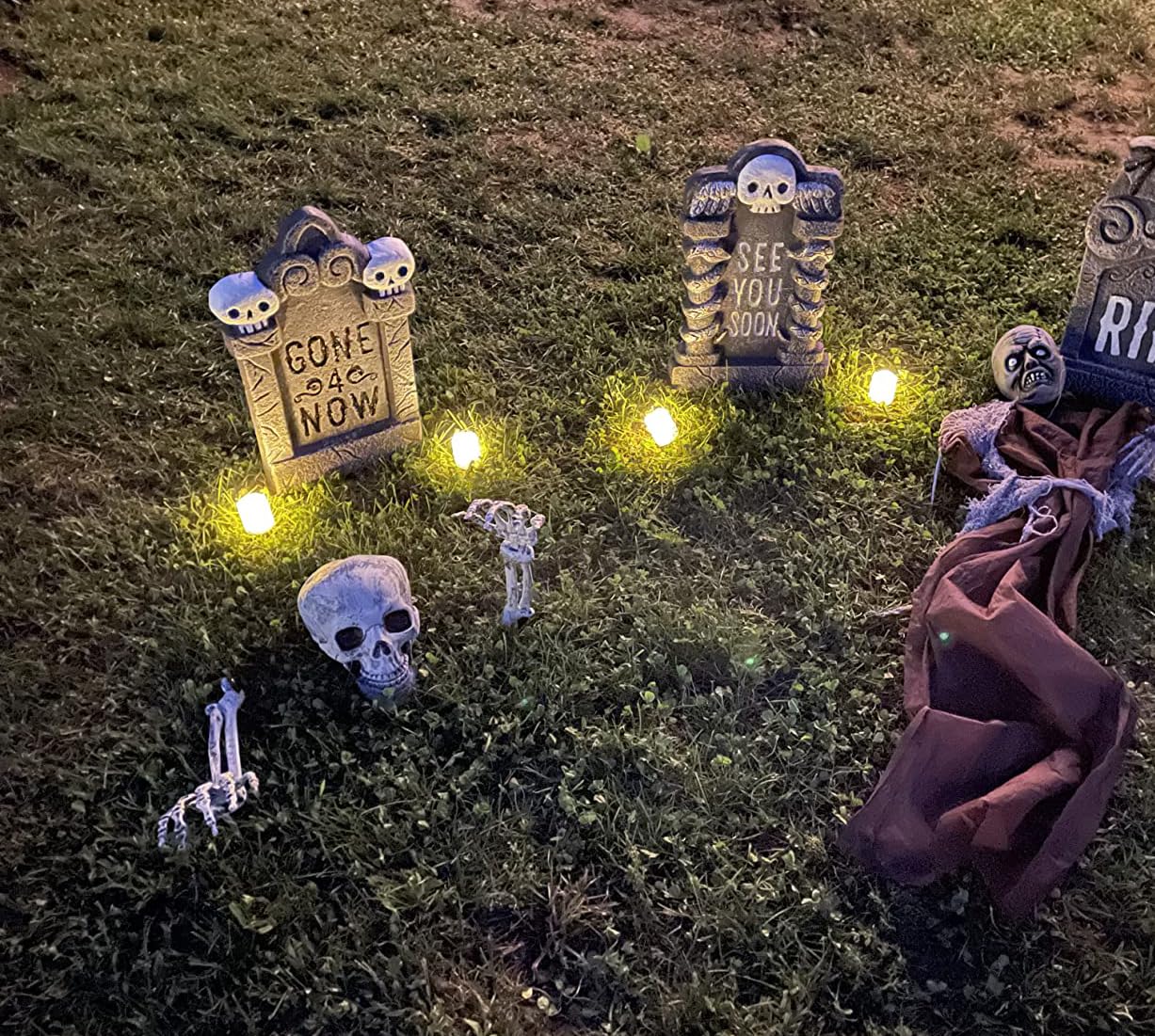 AOGU Halloween Decorations Realistic Skeleton Stakes Outdoor Indoor Yard Lawn Garden Groundbreakers Haunted House Decorations