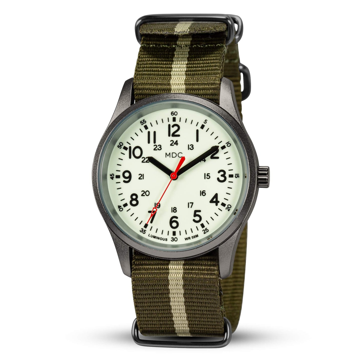 Infantry Glow in The Dark Military Watches for Men Analog Tactical Men's Wrist Watch Luminous Work Outdoor Sport Waterproof Field Wristwatch Green Nylon Band