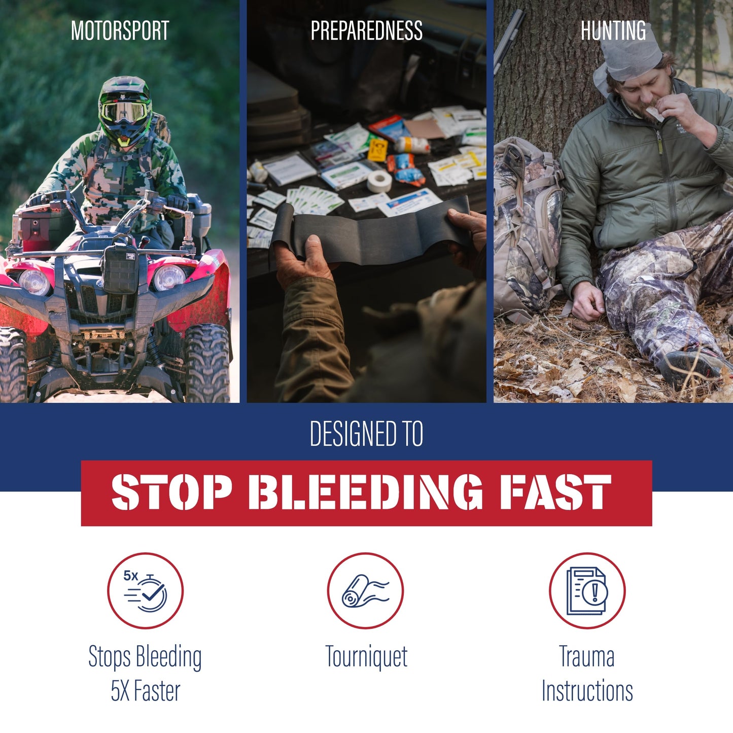 Adventure Medical Kits Trauma Pak Pro with Quikclot & Trauma Tourniquet - First Aid Emergency Kit with Tourniquet, QuikClot Flexible Gauze, Nitrile Gloves & More - Stops Bleeding Fast with Kaolin