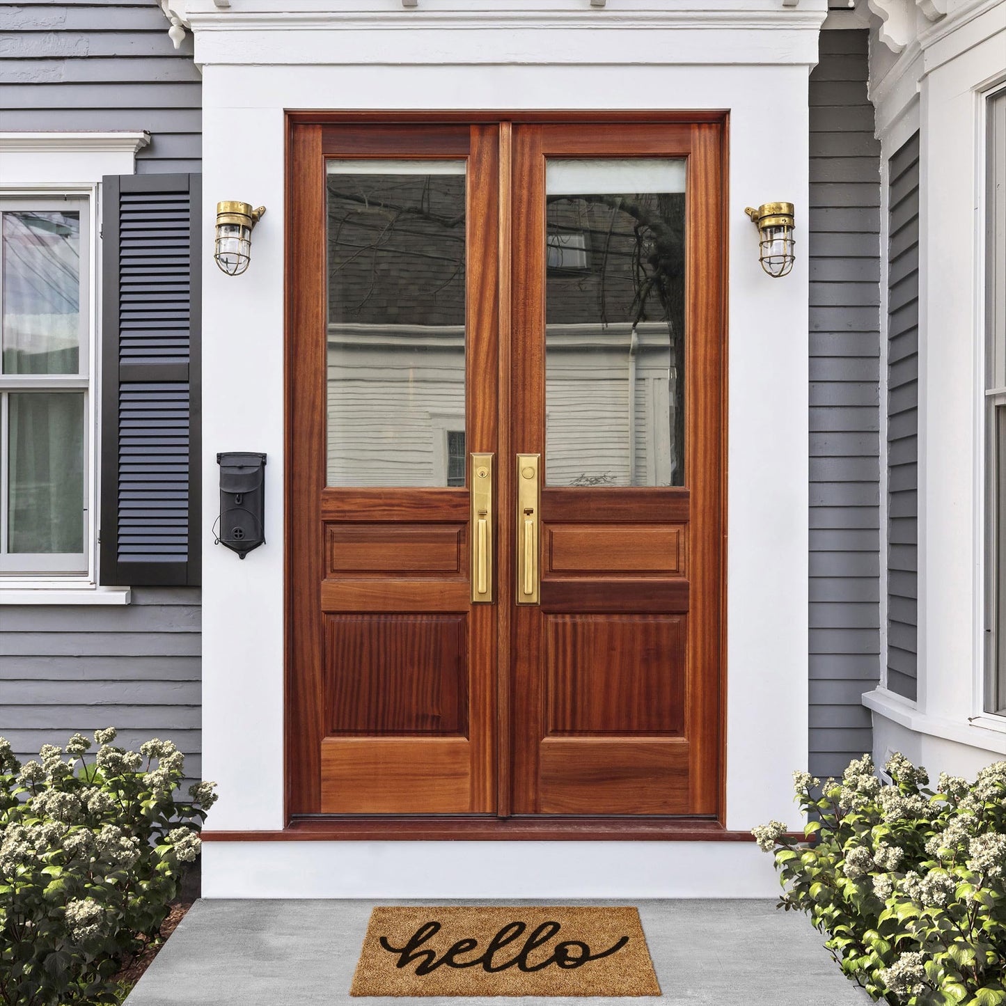 Barnyard Designs Doormat Welcome Mat for Outdoors, Large Front Door Entrance Mat, 30x17, Brown (Hello)