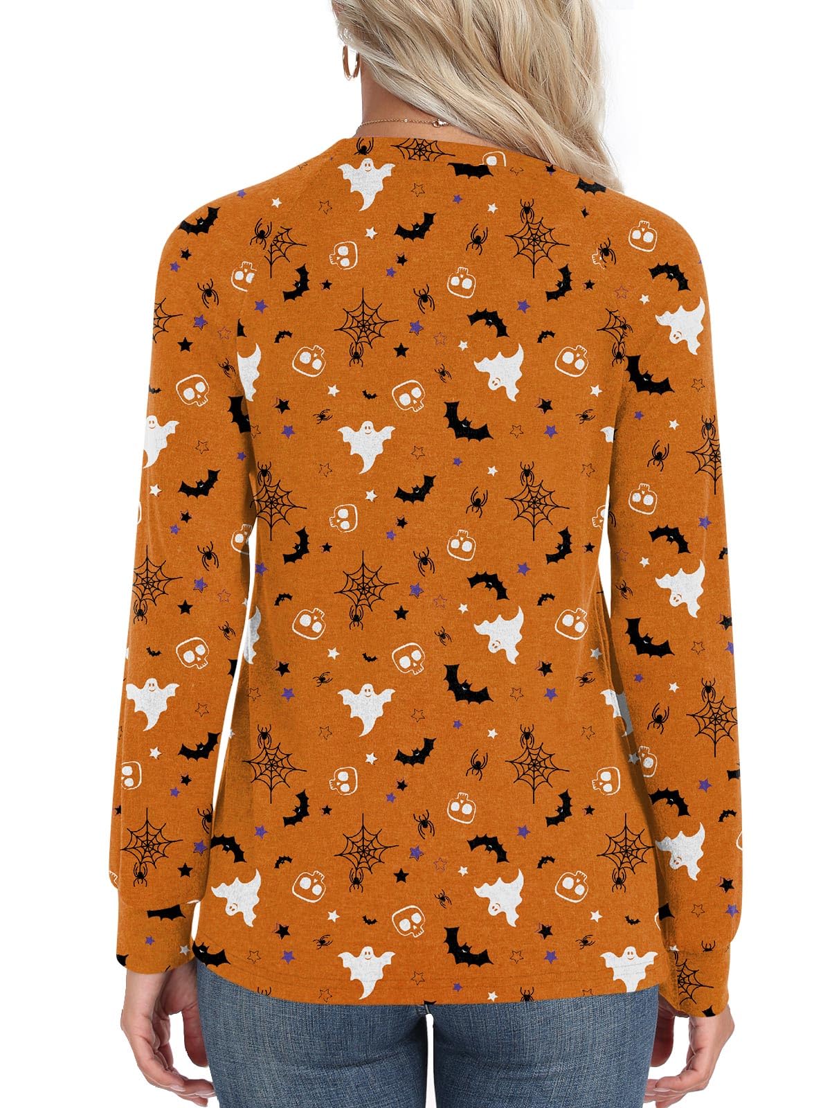 Addtoo Womens Halloween 2025 Fall Tunic Plus Size Tops Casual Long Sleeve Pleated Blouse Warm Dressy Tshirt XXLarge