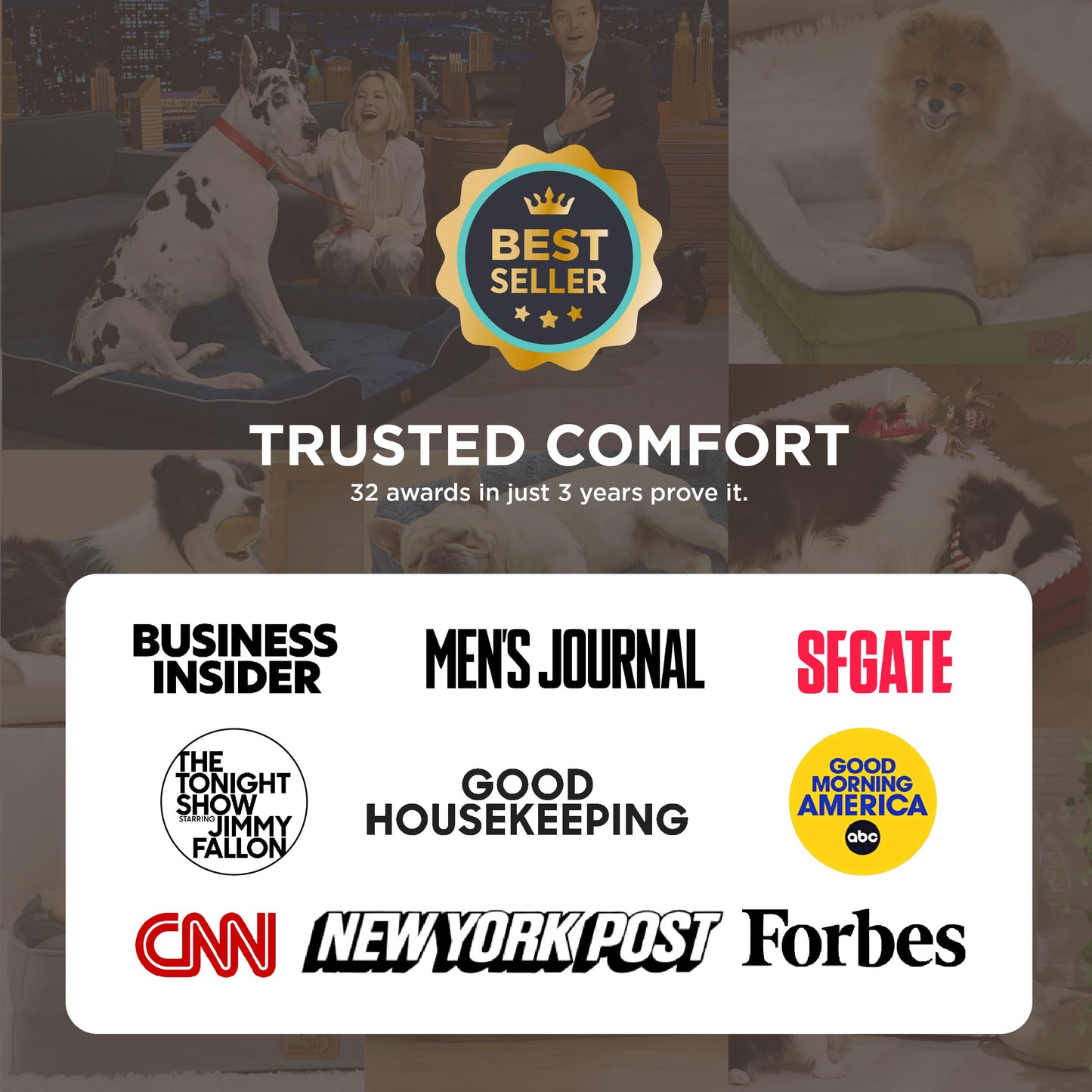 Bedsure Orthopedic Dog Beds Large Sized Dog - Washable Large Dog Cat Bed Waterproof, Comfort Dogs Couch Sofa with Washable Removable Cover, Pet Bed with Nonskid Bottom, Grey, 35"