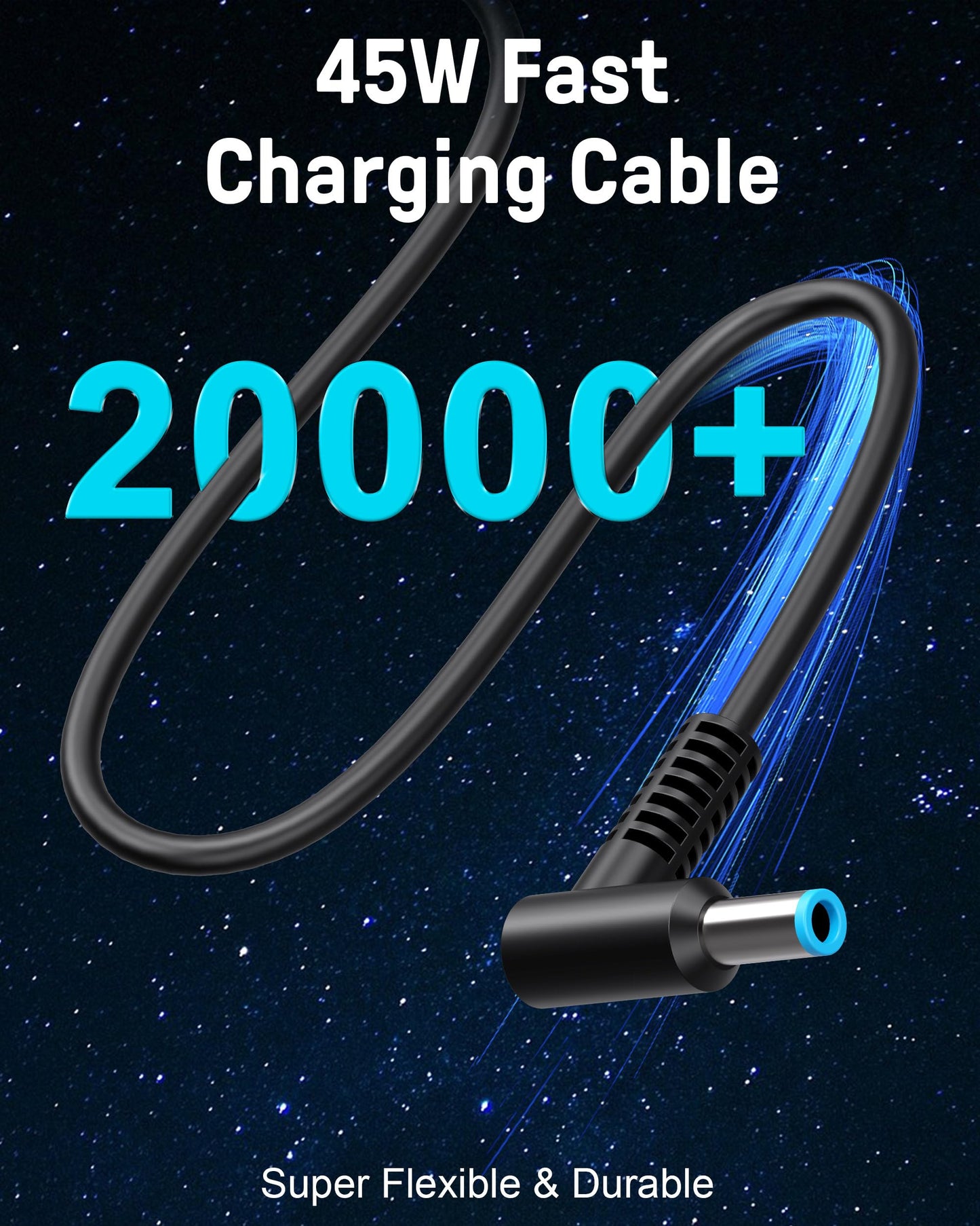 45W Charger Compatible with HP Laptop Charger, Blue Tip, Pavilion x360 11 13 15, Zbook 14u G4 G5 15u 15 G3, Notebook 15, Stream 13 11 14 AC Adapter with Power Cord