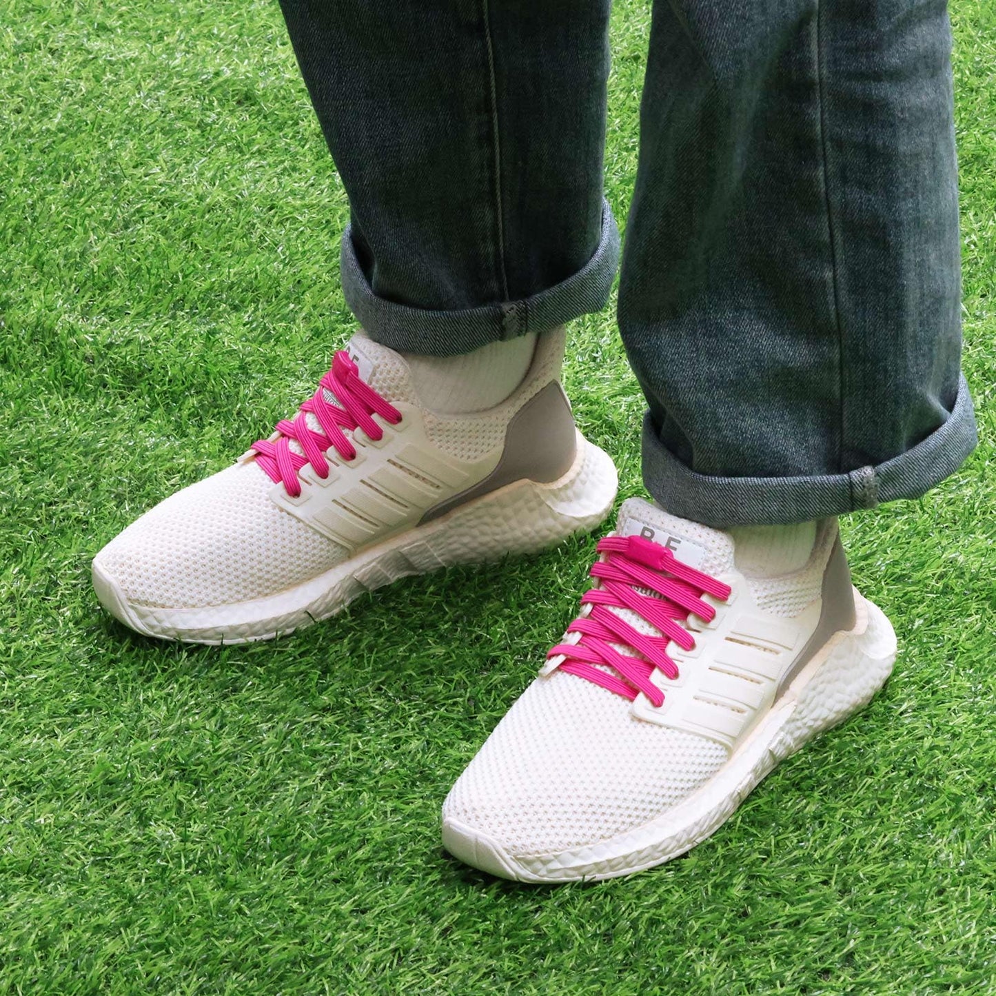 Booyckiy No Tie Elastic Shoelaces for Kids, Adults and Elderly, Adjustable Tieless Shoe Laces for Sneakers Boots and Casual Shoes - 16 Colors, 41 inch, White