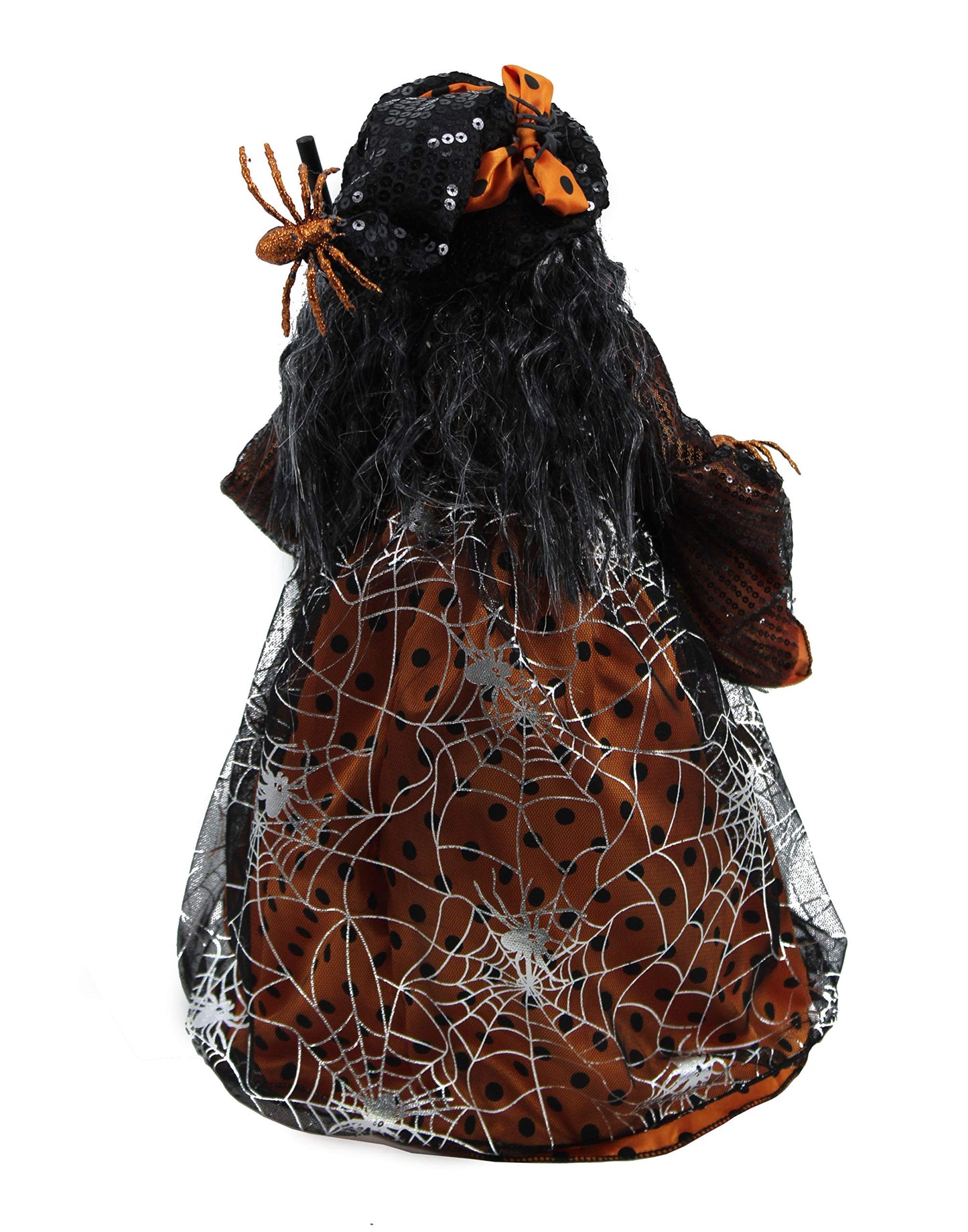 Windy Hill Collection 18" Orange & Black Tabletop Fabric Halloween Fall Harvest Witch Collectible Figure Figurine Plastic Cone Body 918001