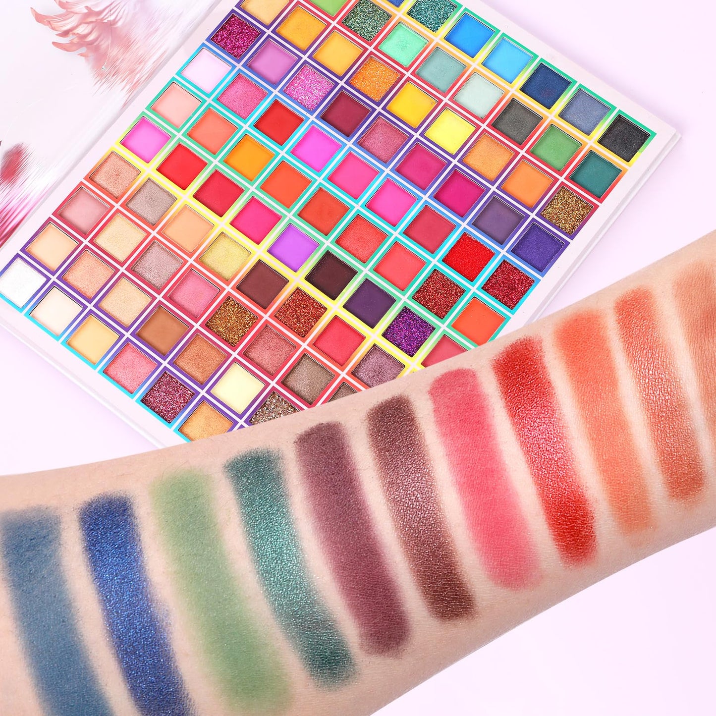 99 Colors Eyeshadow Palette, Colorful Eyeshadow Palette, Professional Matte Shimmer Glitter Rainbow Makeup Pallet, Colorful Long Lasting Highly Pigmented Eye Shadow Mother's Day Gifts for Women