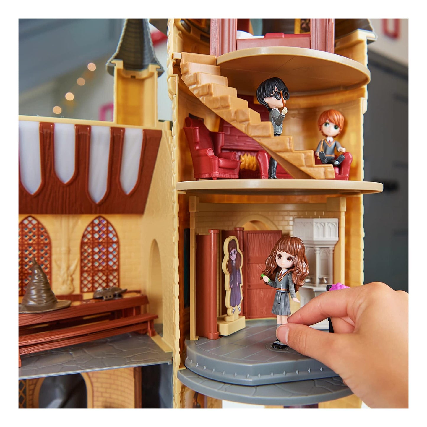 Wizarding World Harry Potter, Magical Minis Exclusive Deluxe Hogwarts Castle, 3 Classroom Playsets, 22 Accessories, 3 Figures, Lights and Sounds