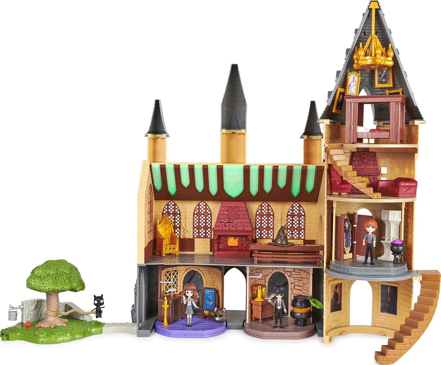Wizarding World Harry Potter, Magical Minis Exclusive Deluxe Hogwarts Castle, 3 Classroom Playsets, 22 Accessories, 3 Figures, Lights and Sounds