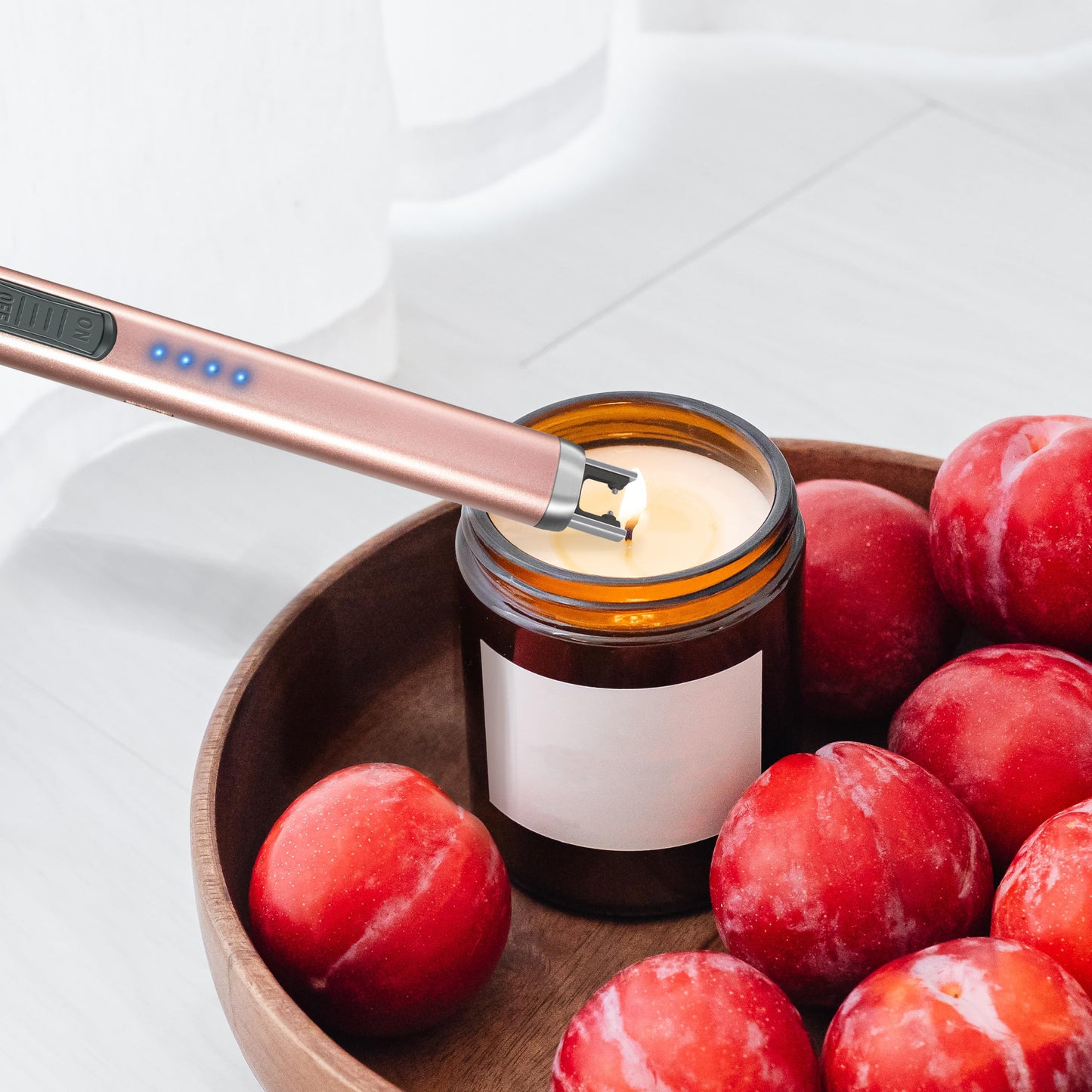 IUIRE Candle Lighters Electronic Arc Windproof Flameless USB Rechargeable Lighter (2 Pack - Black&Rose Gold)