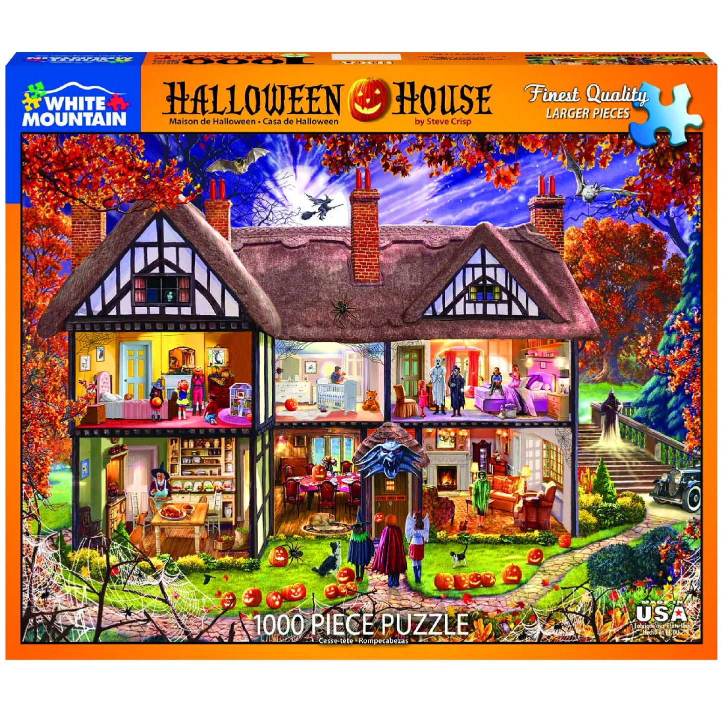 White Mountain Halloween House 1000 Piece Halloween Jigsaw Puzzle for Fall and Autumn