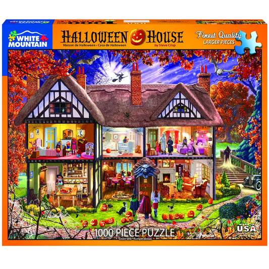 White Mountain Halloween House 1000 Piece Halloween Jigsaw Puzzle for Fall and Autumn