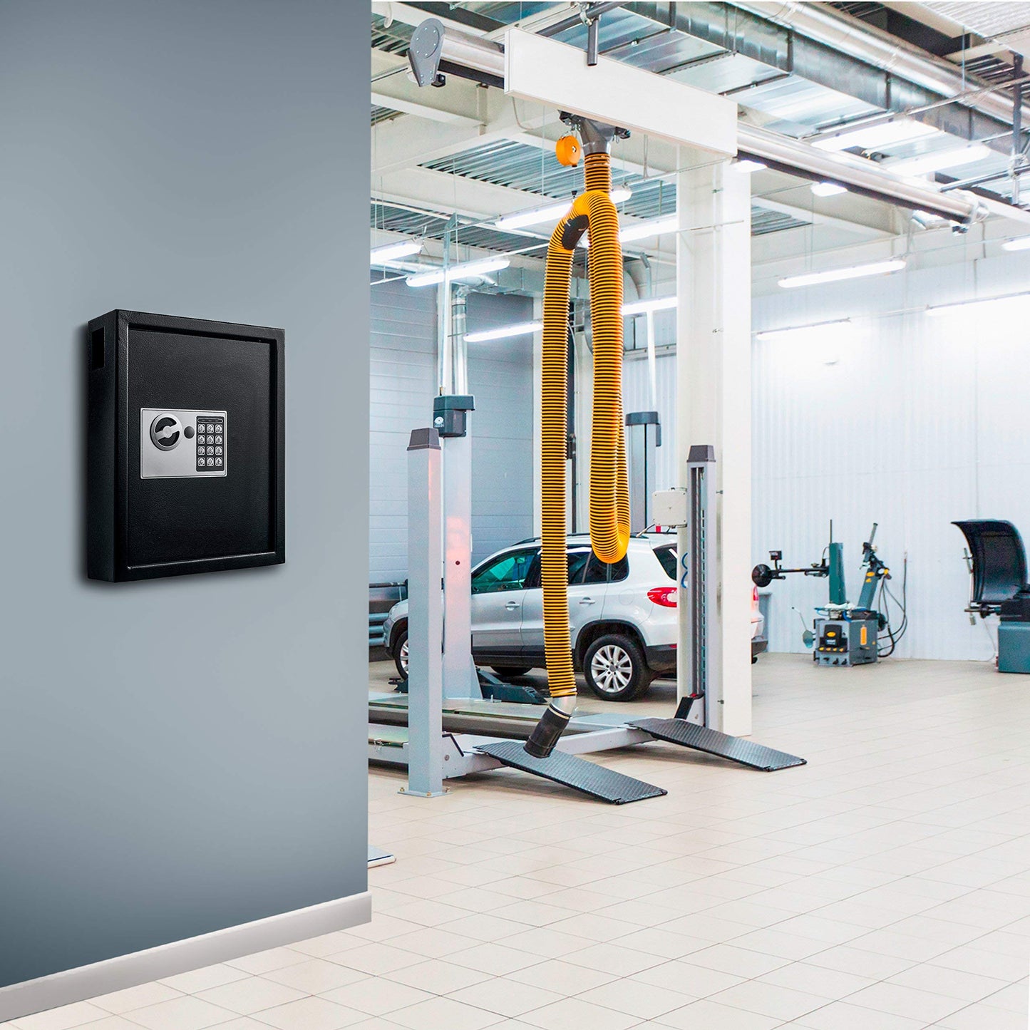 Adiroffice Key Holder Wall Mount - 40-keys Lock Box with Code, Key Cabinet Wall Mount, Valet Parking Key Box, Car Dealer Key Cabinet - Space Saving Locking Key Box Wall Mount with Digital Lock