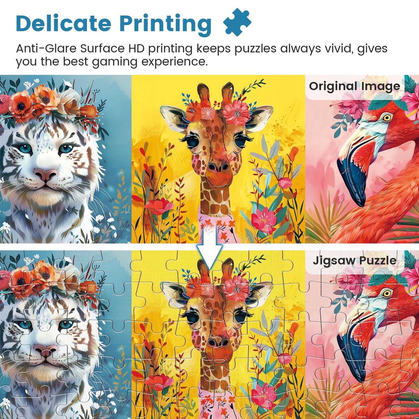 500 Piece Puzzles for Adults,Beautiful Wild Animals Jigsaw Puzzle for Adults Kids Seniors,Recycled Cardboard Dogs Puzzle 500 Piece,Family Activity Great Gift for Family Friends 20.5 * 15 inch