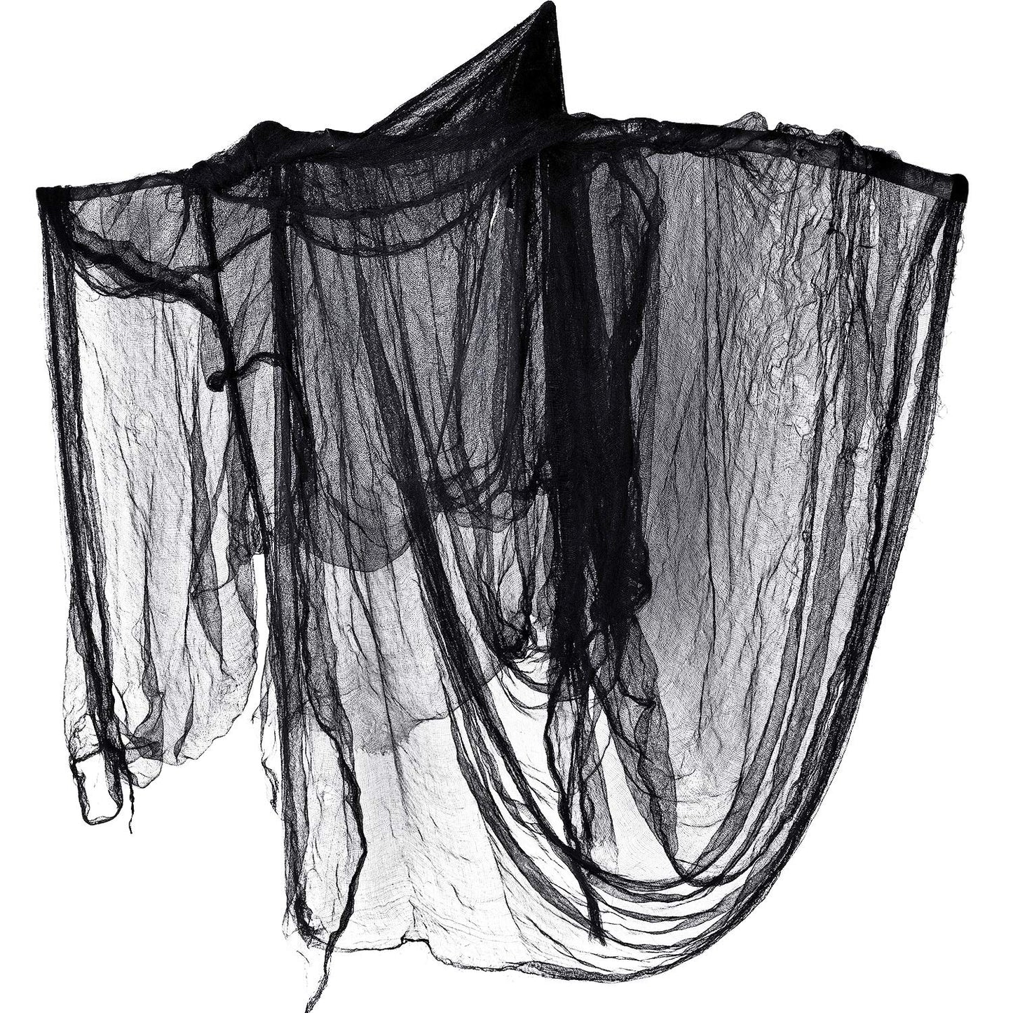 Whaline Halloween Black Creepy Cloth 276 x 87 inch Spooky Halloween Decoration Black Spooky Fabric Cloth Windows Doorways Scary Gauze for Haunted Houses Yard Wall Indoor Outdoor Party Decor Supplies