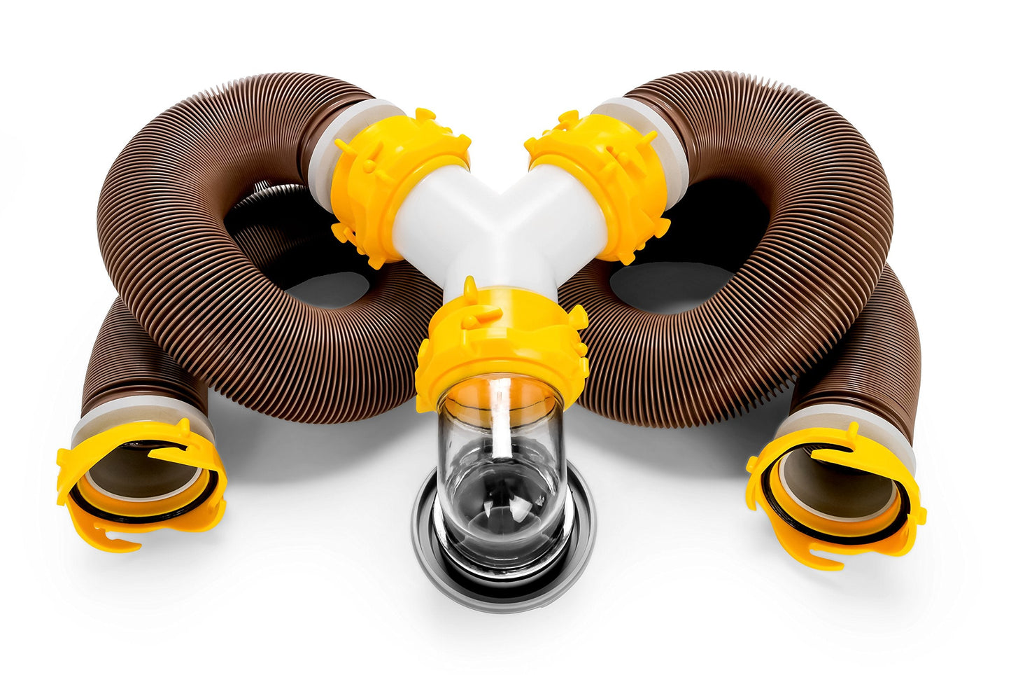 Camco 39667 Revolution 20' Sewer Hose Kit with Swivel Fittings and Wye Connector - Ready To Use Kit with Fittings, Hoses, and Storage Caps, Great For RVs with Separate Tank Valves