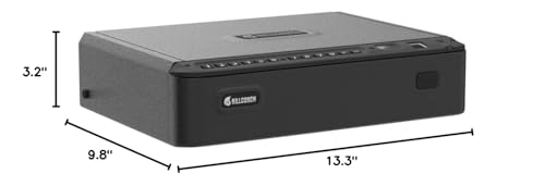 BILLCONCH Smart Gun Safe with Security Cable - Biometric Pistol Safe for Handgun 4 Ways Quick Access with Fingerprint/Keypad/Key/APP Lock, for Nightstand Bedside Home Car with LCD and Voice Guide