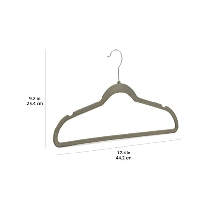 Amazon Basics Slim, Velvet, Non-Slip Suit Clothes Hangers, Gray/Silver - Pack of 30