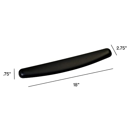 3M Gel Wrist Rest, Black Leatherette, 18 Inch Length, Antimicrobial Product Protection (WR309LE)