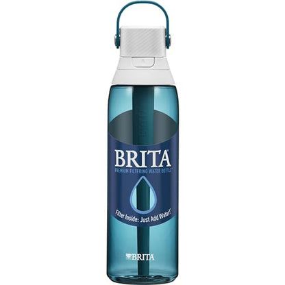Brita Insulated Filtered Water Bottle with Straw, Reusable, Christmas Gift and Stocking Stuffer For Men and Women, BPA Free Plastic, Sea Glass, 26 Ounce