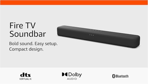 Amazon Fire TV Soundbar (newest model), 2.0 speaker with DTS Virtual:X and Dolby Audio, Bluetooth connectivity