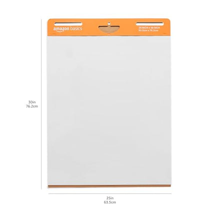 Amazon Basics Sticky Easel Pads for Presentations, 25 x 30 Inch, White, 2 Count