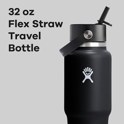 Hydro Flask 32 Oz Wide Flex Straw Travel Bottle Black