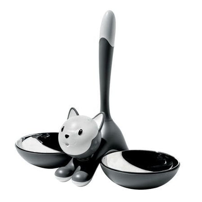 Alessi AMMI09 B Tigrito Cat Bowl, Black, Black