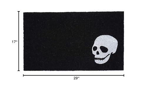 Calloway Mills 153601729 White Skull Doormat, 17" x 29", Black/White