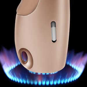 Butane Lighter Torch Long Lighter Jet Flame Windproof Lighter with Visual Fuel Window for Fireplace Kitchen Grill BBQ Camping, Pink (No Butane Included)