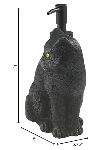 Avanti Linens - Soap Dispener/Lotion Pump, Guest Bathroom Essentials, Black Cat Inspired Bathroom Decor (Halloween Collection)