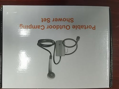 AZXJC Portable Outdoor Shower, Camp shower with 3 LED Lights, 4400mAh Battery Powered Camping Shower Pump for Hiking/Outdoor, Travel, Beach, Pet, Flowering, Waterproof &USB Rechargeable 2 Flow Mode