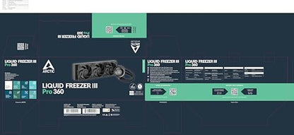 ARCTIC Liquid Freezer III Pro 360 - AIO CPU Cooler, 3 x 120 mm Water Cooling, 38 mm Radiator, PWM Pump, VRM Fan, AMD AM5/AM4, Intel LGA1851/1700 Contact Frame - Black