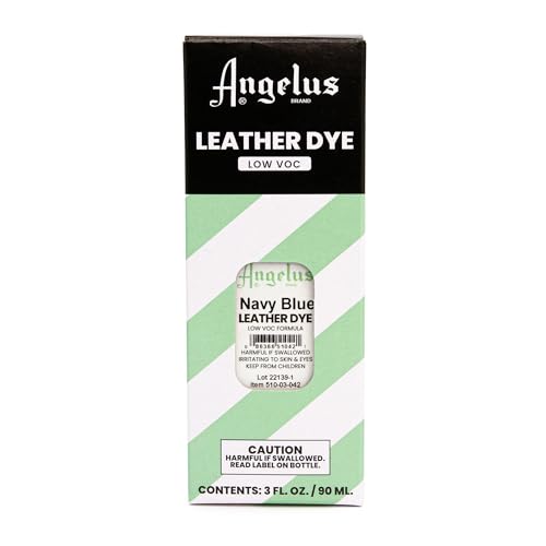 Angelus Leather Dye - Flexible Leather Dye for Shoes, Boots, Bags, Crafts, Furniture, & More 3oz (Navy Blue)