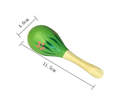 Islmlisa Mini Wooden Maracas Rattles Egg Shaker Kids Musical Party Favor Kid Baby Shaker Sand Hammer Toy (Random Color Pattern)