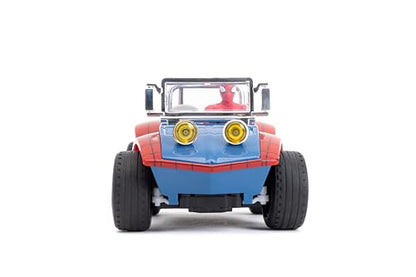 Jada Spider-Man Buggy RC with Non-Removable Spider-Man Figure – 7", Turbo Button, Full-Function Remote Control, Ages 6+, Red/Blue