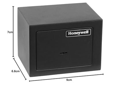 Honeywell Safes & Door Locks - Bolt Down Small Safe Box for Valuables - Steel Security with Key Lock for Personal Document Safety Box - Scratch Resistant & Carpeted Floor - 0.19 CU - Black - 5002