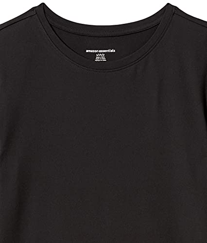 Amazon Essentials Women's Active Quick Dry Tech Stretch Short-Sleeve Crewneck T-Shirt (Available in Plus Size), Pack of 2, Black/Burgundy Space Dye, Medium