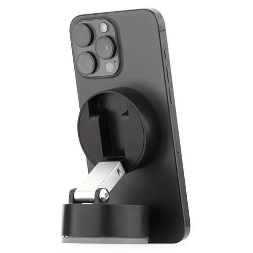 Adjustable Phone Stand with On/Off Switch, 360° Rotation, Fordable and Portable with Multipurpose Phone Holder