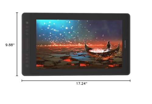 HUION KAMVAS Pro 16 Drawing Tablet with Screen, 15.6 inch Pen Display Anti-Glare Glass 6 Shortcut Keys Adjustable Stand, Graphics Tablet for Drawing, Writing, Design, Work with Windows, Mac and Linux