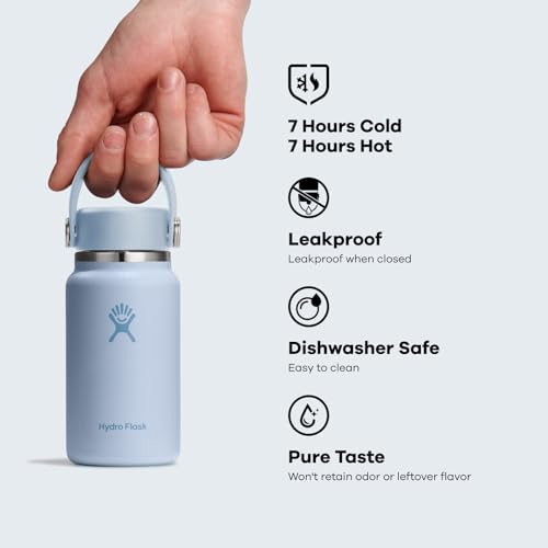 Hydro Flask Micro Bottle - Insulated Mini Leak Proof Flask for Purse or Pocket in 6.7 Oz Trillium Pink