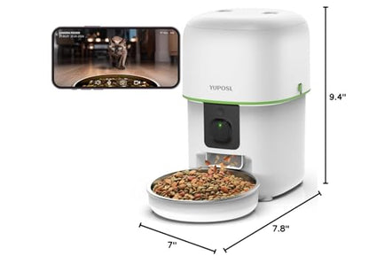 Automatic Cat Feeder with Camera - 5G WiFi Auto Cat Food Dispenser, 1080P HD Video with Night Vision, 1-15 Meals, 1-99 Portions, 2-Way Audio, Keeps Food Fresh, Timed Pet Feeder Also for Dogs