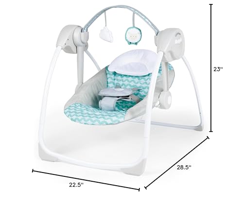 Ingenuity: ity by Ingenuity Swingity Swing Easy-Fold Portable Baby Swing, 0-9 Months Up to 20 lbs (Goji)